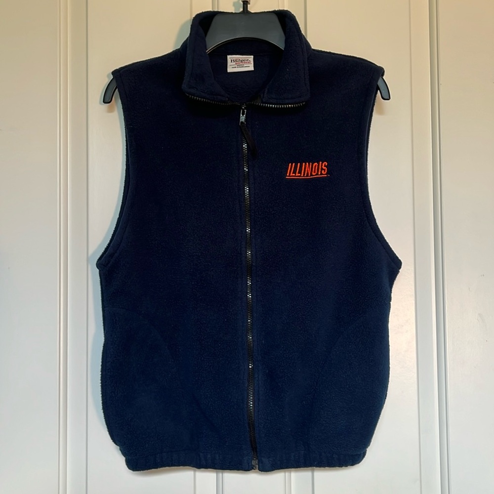 Vintage University of Illinois Fleece Vest